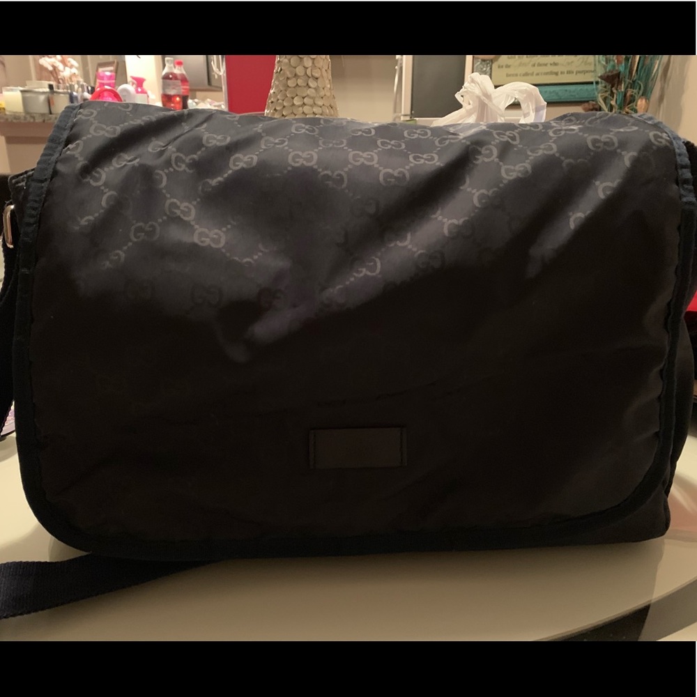Authentic Gucci Diaper Bag -Blue Monogram Logo
